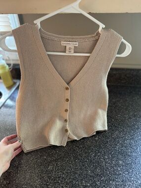 Sincerely Jules Beige Knit Button-Front Tank Top